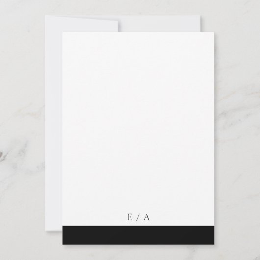 ミニマルエレガントクラシックモダン結婚白黒 招待状 (裏面)