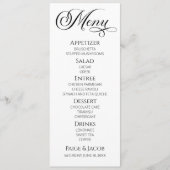 ミニマルエレガントクラシック結婚の食のメニュー メニュー (正面)