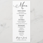 ミニマルエレガントクラシック結婚の食のメニュー メニュー (正面)