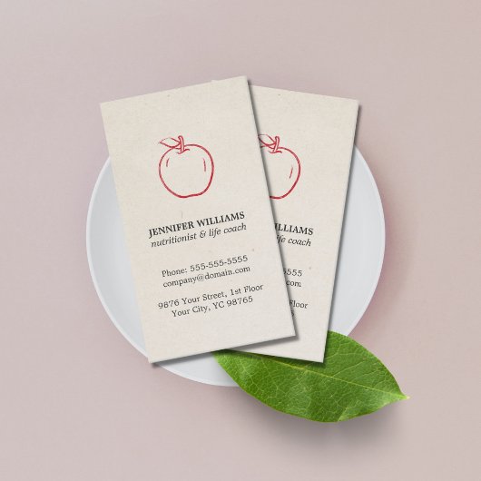 ミニマルエレガントクールRed Apple栄養士 名刺