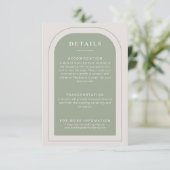 ミニマルエレガントグリーンウェディングの詳細 エンクロージャーカード (スタンド正面)