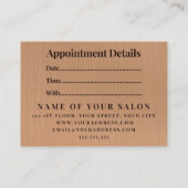 ミニマルエレガントサロンアポイントメントカード 予約カード (裏面)