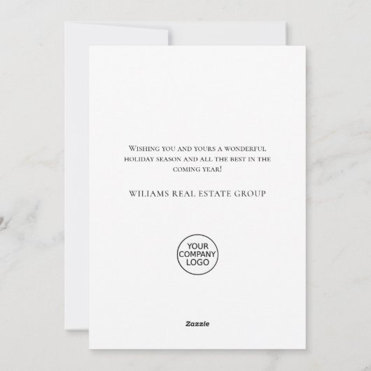 ミニマルエレガントシカのクリスマスツ企業のリー シーズンカード (裏面)