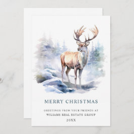 ミニマルエレガントシカのクリスマスツ企業のリー シーズンカード