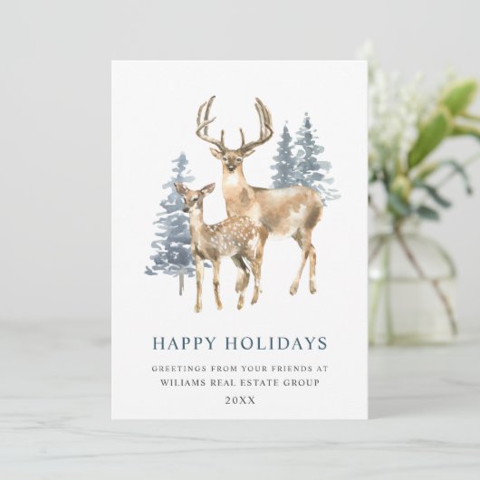 ミニマルエレガントシカのクリスマスツ企業のリー シーズンカード (スタンド正面)