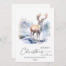 ミニマルエレガントシカのクリスマスツ企業のリー シーズンカード