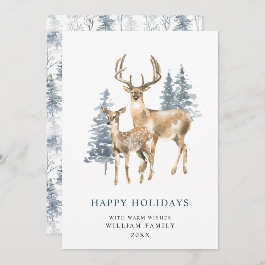 ミニマルエレガントシカ・クリスマスツリー シーズンカード (正面/裏面)