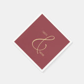 ミニマルエレガントシック書結婚跡 スタンダードカクテルナプキン (角)