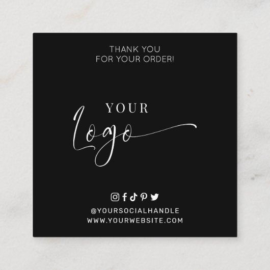 ミニマルエレガントシャワー気に指示 スクエア名刺 (裏面)