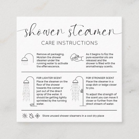 ミニマルエレガントシャワー気に指示 スクエア名刺 (正面)