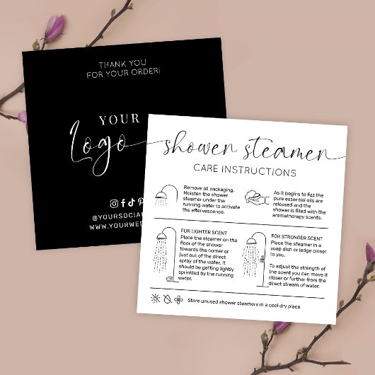 ミニマルエレガントシャワー気に指示 スクエア名刺