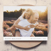 ミニマルエレガントシンプルクリスマスのカップル写真 シーズンポストカード