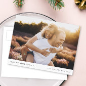 ミニマルエレガントシンプルクリスマスのカップル写真 シーズンポストカード
