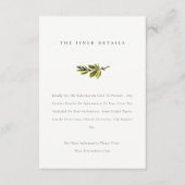 ミニマルエレガントシンプルパインブランチ結婚詳細 エンクロージャーカード (正面)