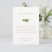 ミニマルエレガントシンプルパインブランチ結婚詳細 エンクロージャーカード (スタンド正面)