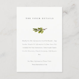 ミニマルエレガントシンプルパインブランチ結婚詳細 エンクロージャーカード