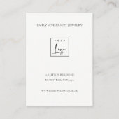 ミニマルエレガントシンプルブラックジュエリー気に 名刺 (裏面)