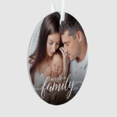ミニマルエレガントシンプル家族の愛クリスマス写真 オーナメント (正面)