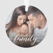 ミニマルエレガントシンプル家族の愛クリスマス写真 オーナメント (裏面)