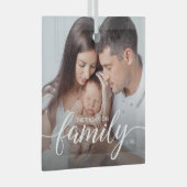 ミニマルエレガントシンプル家族の愛クリスマス写真 ガラスオーナメント (正面右)