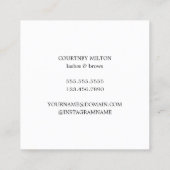 ミニマルエレガントシンプル白黒ラッシュブロウズ スクエア名刺 (裏面)