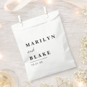 ミニマルエレガントシンプル結婚式の引き出物バッグ フェイバーバッグ (クリップ留めされた状態)