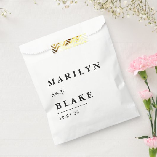 ミニマルエレガントシンプル結婚式の引き出物バッグ フェイバーバッグ (封をした状態)