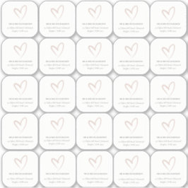 ミニマルエレガントシンプル赤面ハートゲスト名 シール