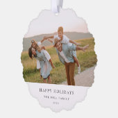 ミニマルエレガントシンプル |クリスマス・ファミリーの写真 オーナメントカード (左)