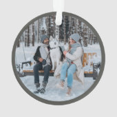 ミニマルエレガントシンプル |クリスマス・ファミリーの写真 オーナメント (裏面)