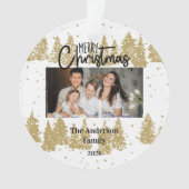 ミニマルエレガントシンプル |クリスマス・ファミリーの写真 オーナメント (正面)