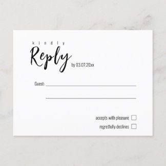 💍ミニマルエレガントシンプルRSVP ポストカード