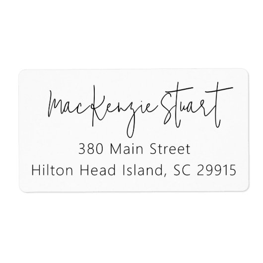 ミニマルエレガントシンプルScript Address Shipping ラベル (正面)