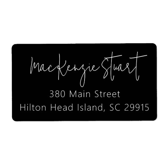 ミニマルエレガントシンプルScript Address Shipping Lab ラベル (正面)