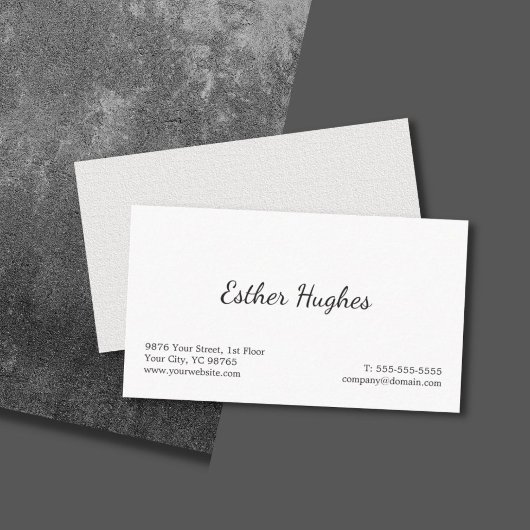 ミニマルエレガントシンプルTexture White Consultant 名刺