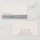 ミニマルエレガントスの高級シンプルホログラムの輝き 名刺 (正面/裏面)