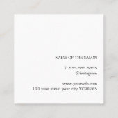 ミニマルエレガントスはっきりしたゴールデンダークグレーサロン スクエア名刺 (裏面)