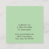 ミニマルエレガントスはっきりしたホワイトグリーン 予約カード (裏面)