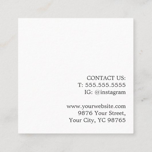 ミニマルエレガントスはっきりしたホワイトゴールデンイエロー 予約カード (裏面)