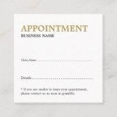 ミニマルエレガントスはっきりしたホワイトゴールデンイエロー 予約カード (正面)