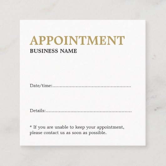 ミニマルエレガントスはっきりしたホワイトゴールデンイエロー 予約カード (正面)