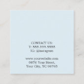 ミニマルエレガントスはっきりしたホワイトライトブルー 予約カード (裏面)