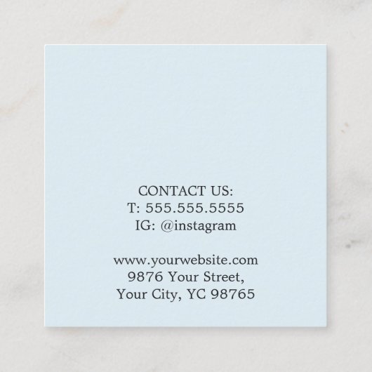 ミニマルエレガントスはっきりしたホワイトライトブルー 予約カード (裏面)