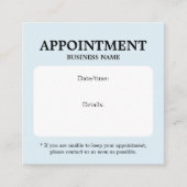 ミニマルエレガントスはっきりしたホワイトライトブルー 予約カード (正面)