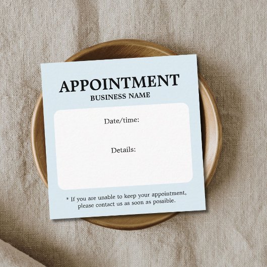 ミニマルエレガントスはっきりしたホワイトライトブルー 予約カード