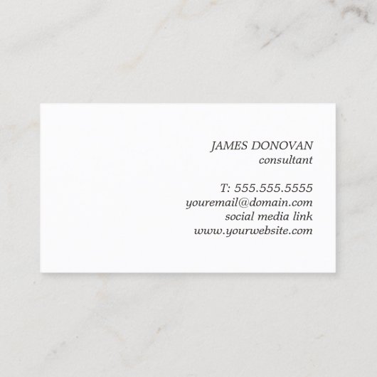 ミニマルエレガントスはっきりしたモノグラムグレーゴールデン 名刺 (裏面)