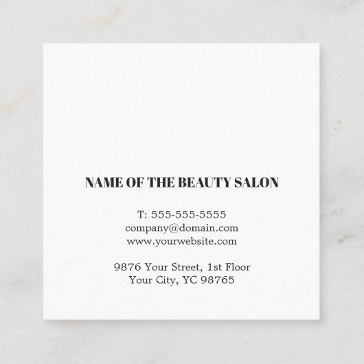 ミニマルエレガントスはっきりした白黒ゴールデンサロン 予約カード (裏面)