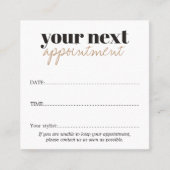 ミニマルエレガントスはっきりした白黒ゴールデンサロン 予約カード (正面)