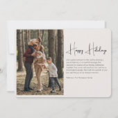 ミニマルエレガントスカスタムのクリスマスシンプル写真 シーズンカード (裏面)