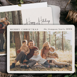 ミニマルエレガントスカスタムのクリスマスシンプル写真 シーズンカード